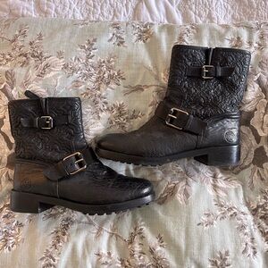Tory Burch black combat boots (size 9)